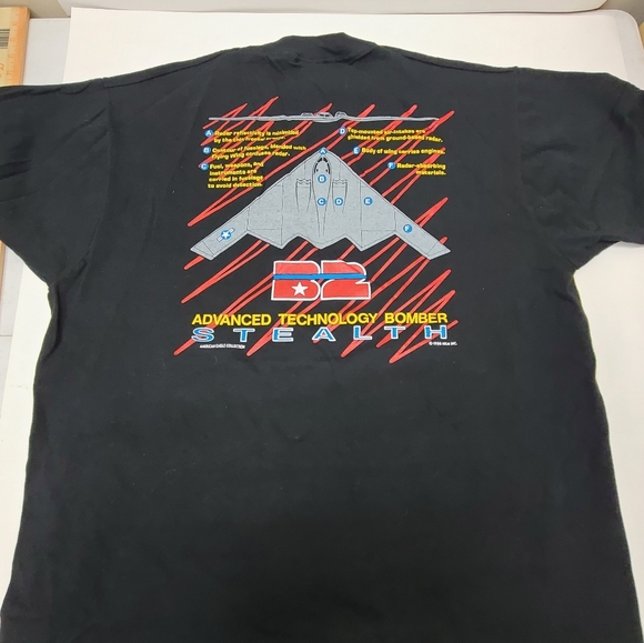 B2 Advanced Technology Bomber Stealth Black XL Cotton Shirt American Eagle 1988 - Picture 10 of 16